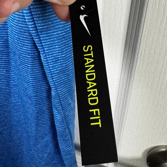 NWT Nike Golf Polo Shirt DRI-Fit Men’s XL Striped Blue Standard Fit NEW - Picture 7 of 11